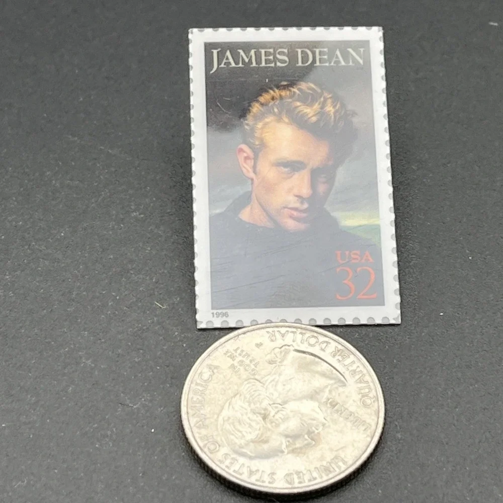 USPS United States Postal Service Stamp James Dean Plastic Lapel Hat Pin‎